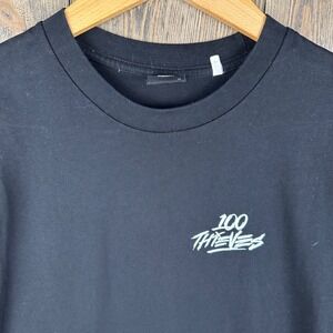 100 Thieves Mens Logo Graphic T-Shirt Black Short Sleeve Size Medium